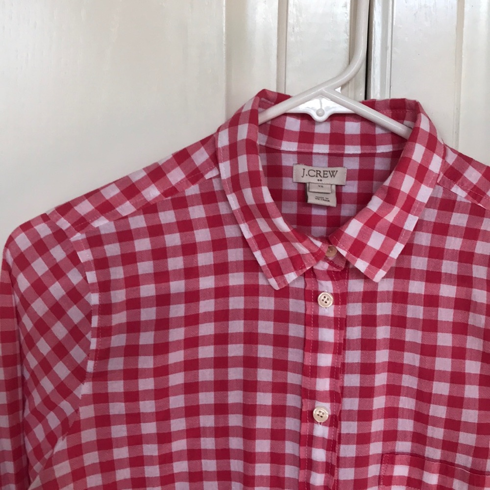 Jcrew Gingham Button Down Size Xs - image 1